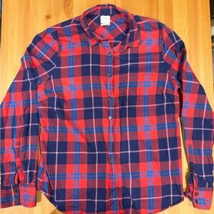 J. Crew Vibrant Red and Navy Plaid Shirt bundle EUC